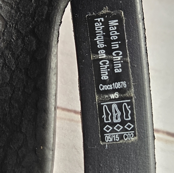 Crocs Mercy Slip Resistant‎ Work Clogs Womens Size 5 Black Silver Floral 10876 - Picture 10 of 12